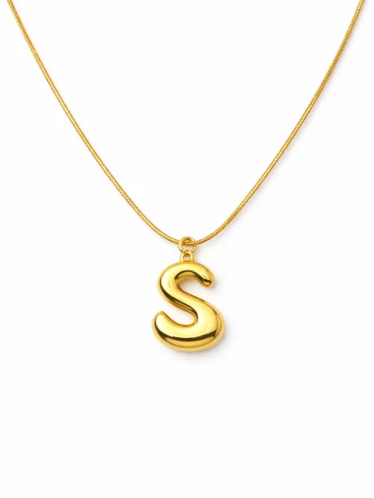 Bubble Initial S Pendant Necklace