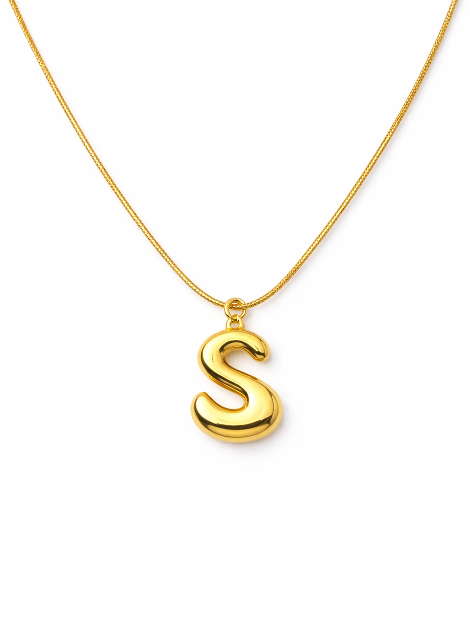 Bubble Initial S Pendant Necklace
