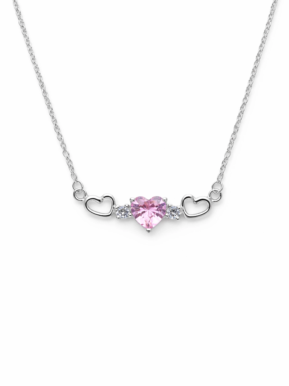 Pink Heart Crystal Love Necklace