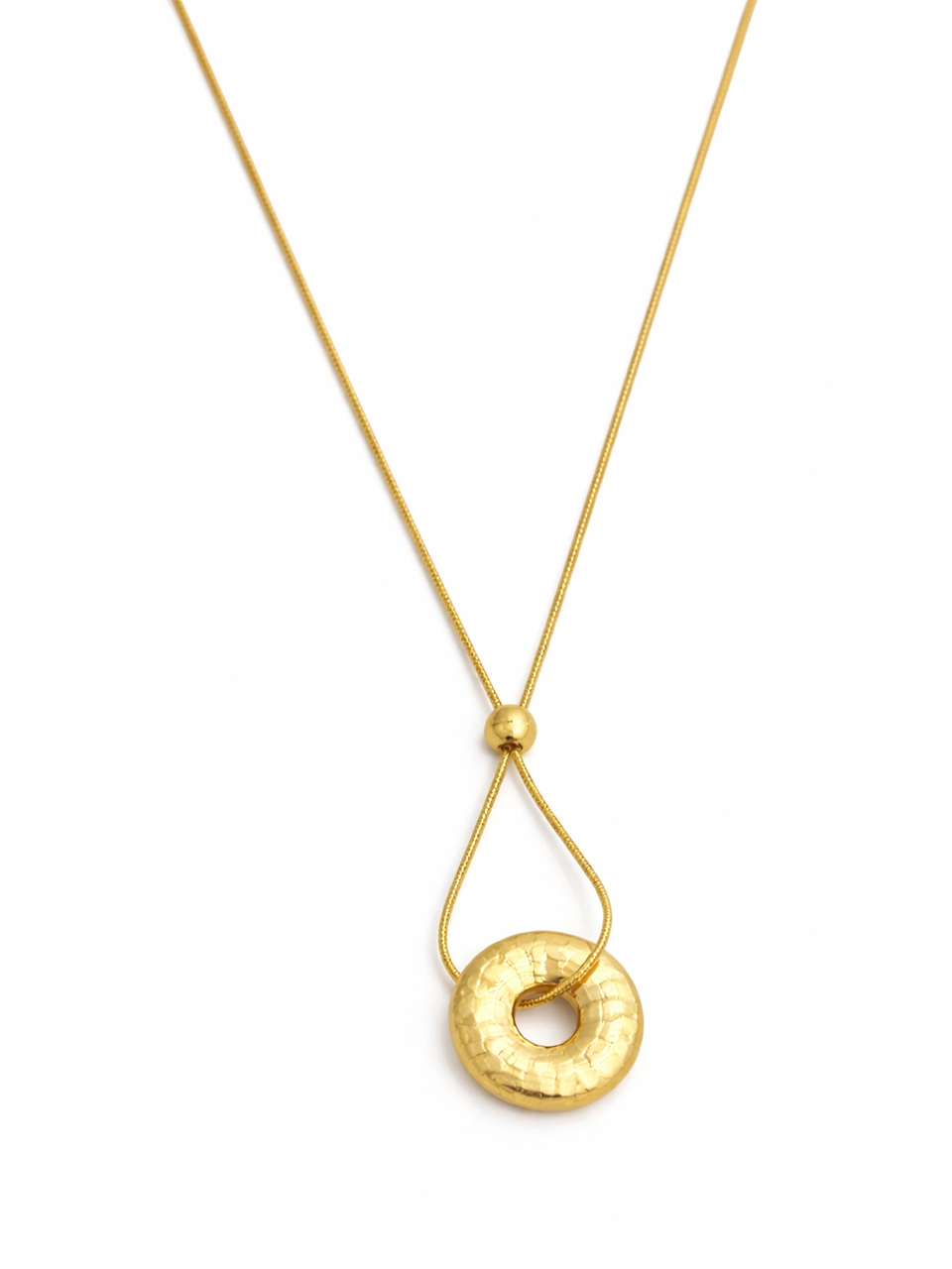 Adjustable Donut Pendant Necklace