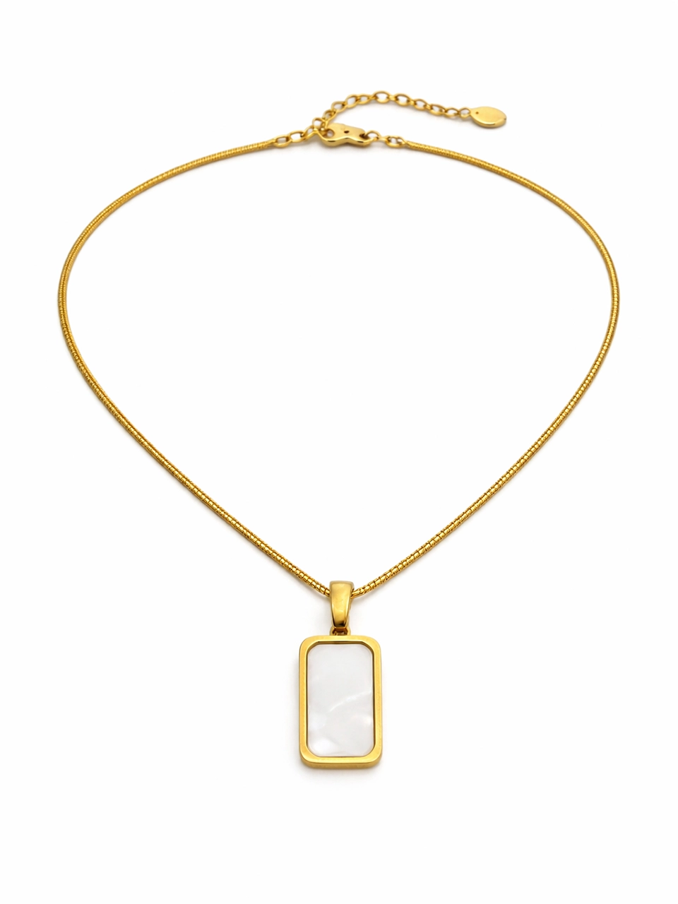 Rectangle Pearl Pendant Necklace
