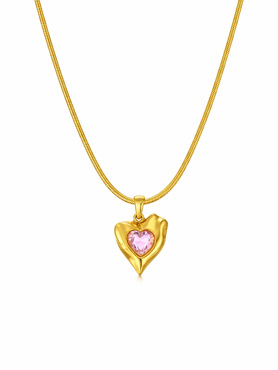 Pink Heart Pendant Necklace