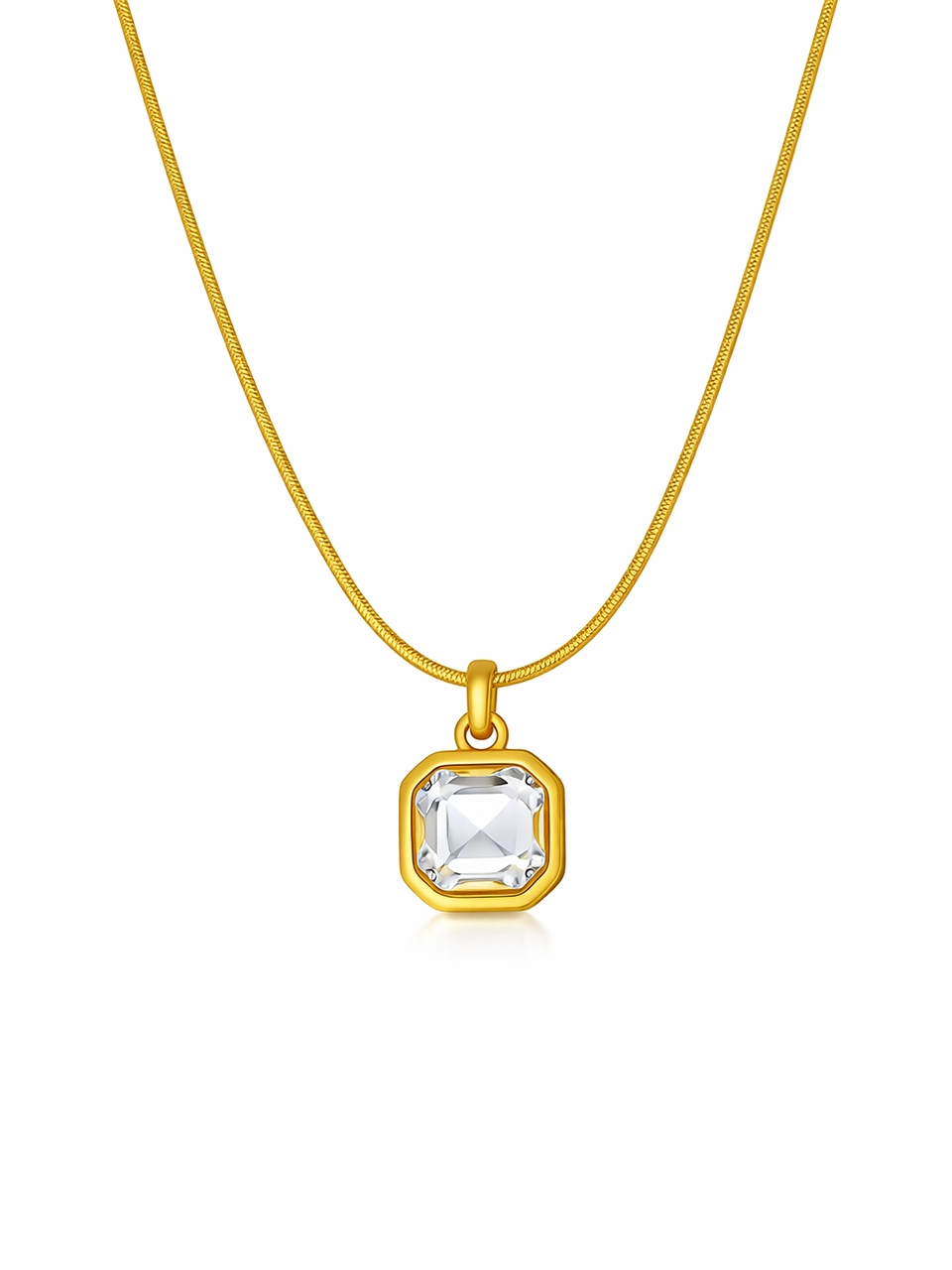 Emerald Cut Crystal Necklace