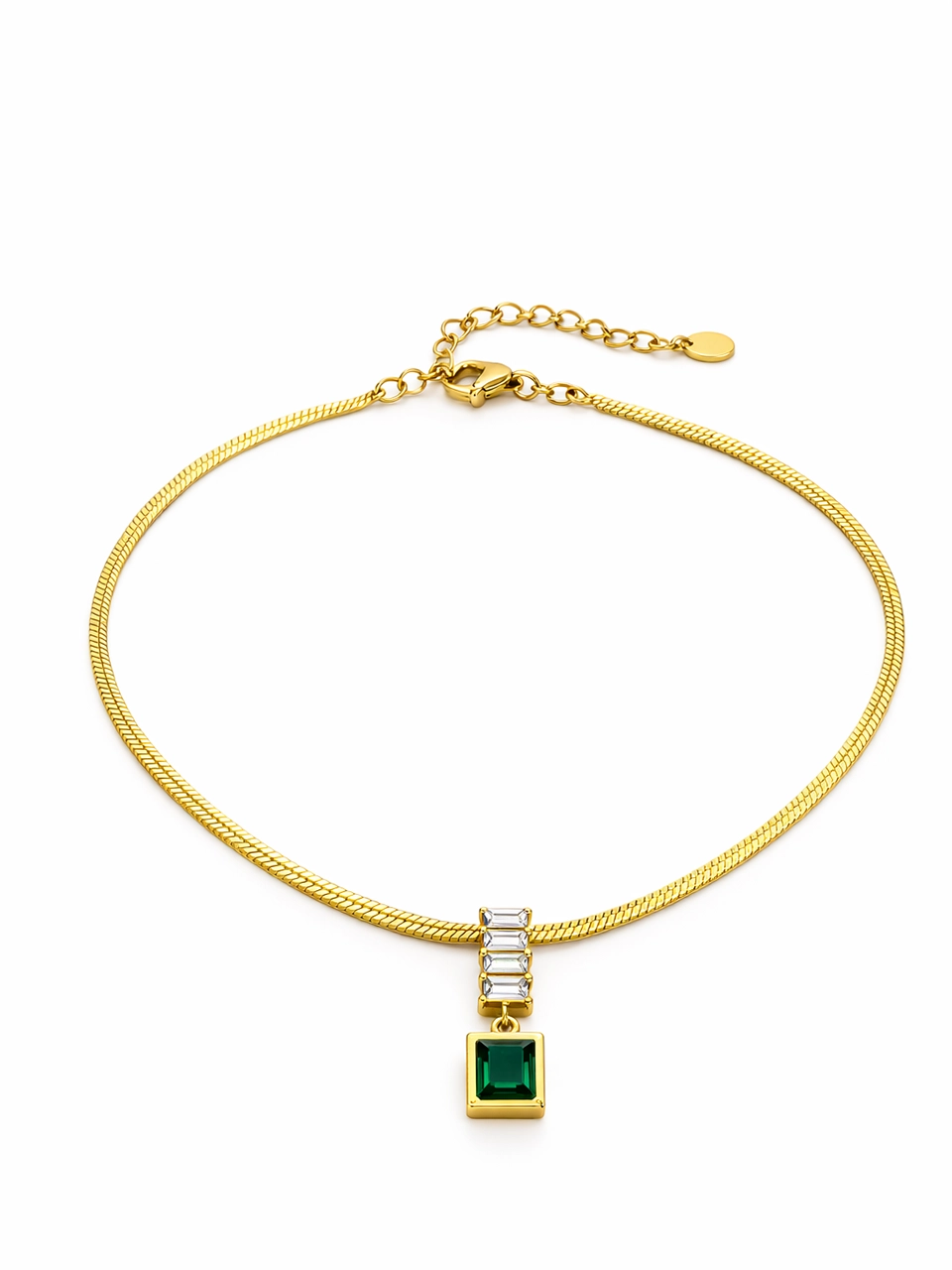 Emerald Drop Pendant Necklace