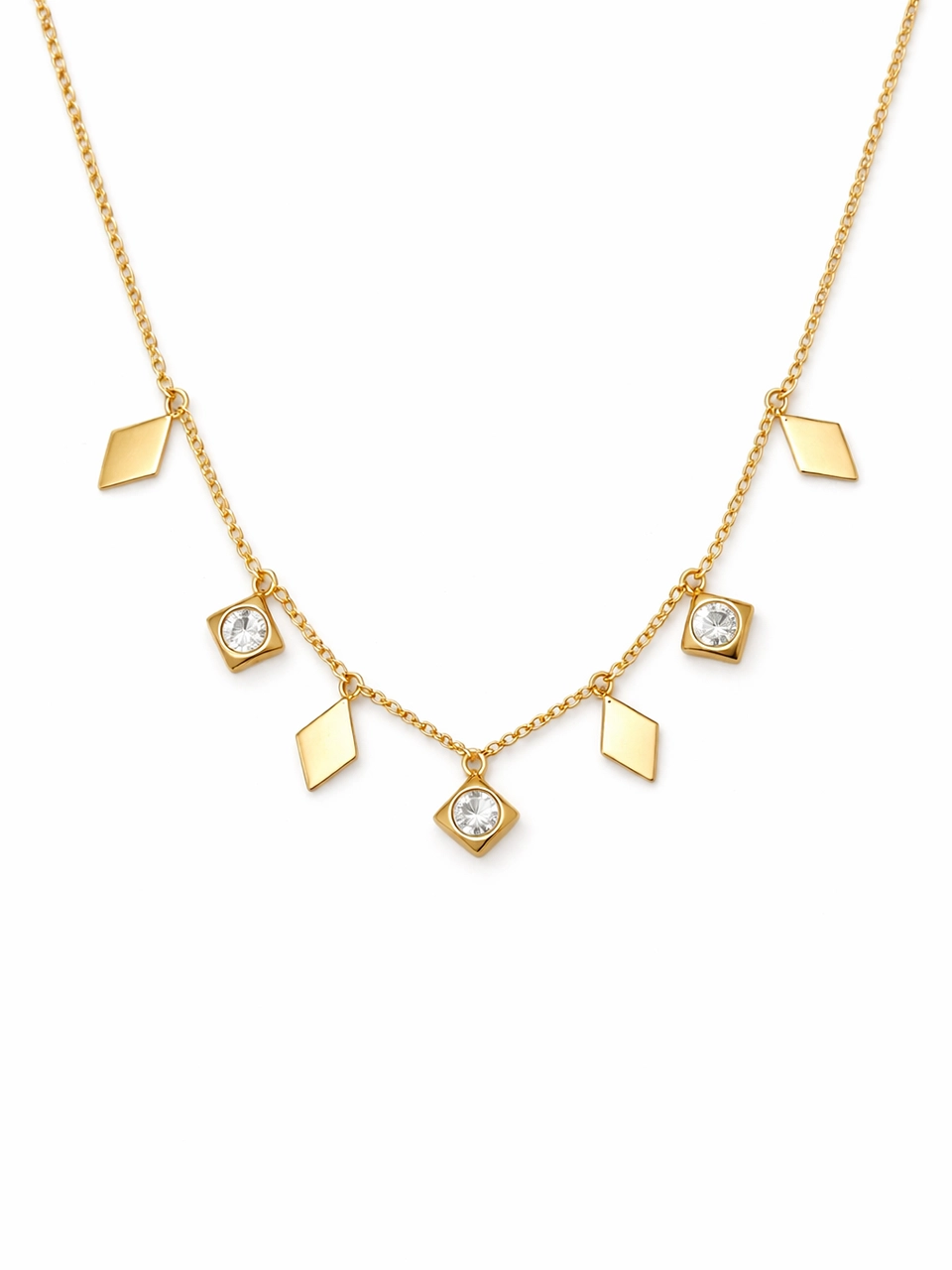 Crystal Charm Station Necklace