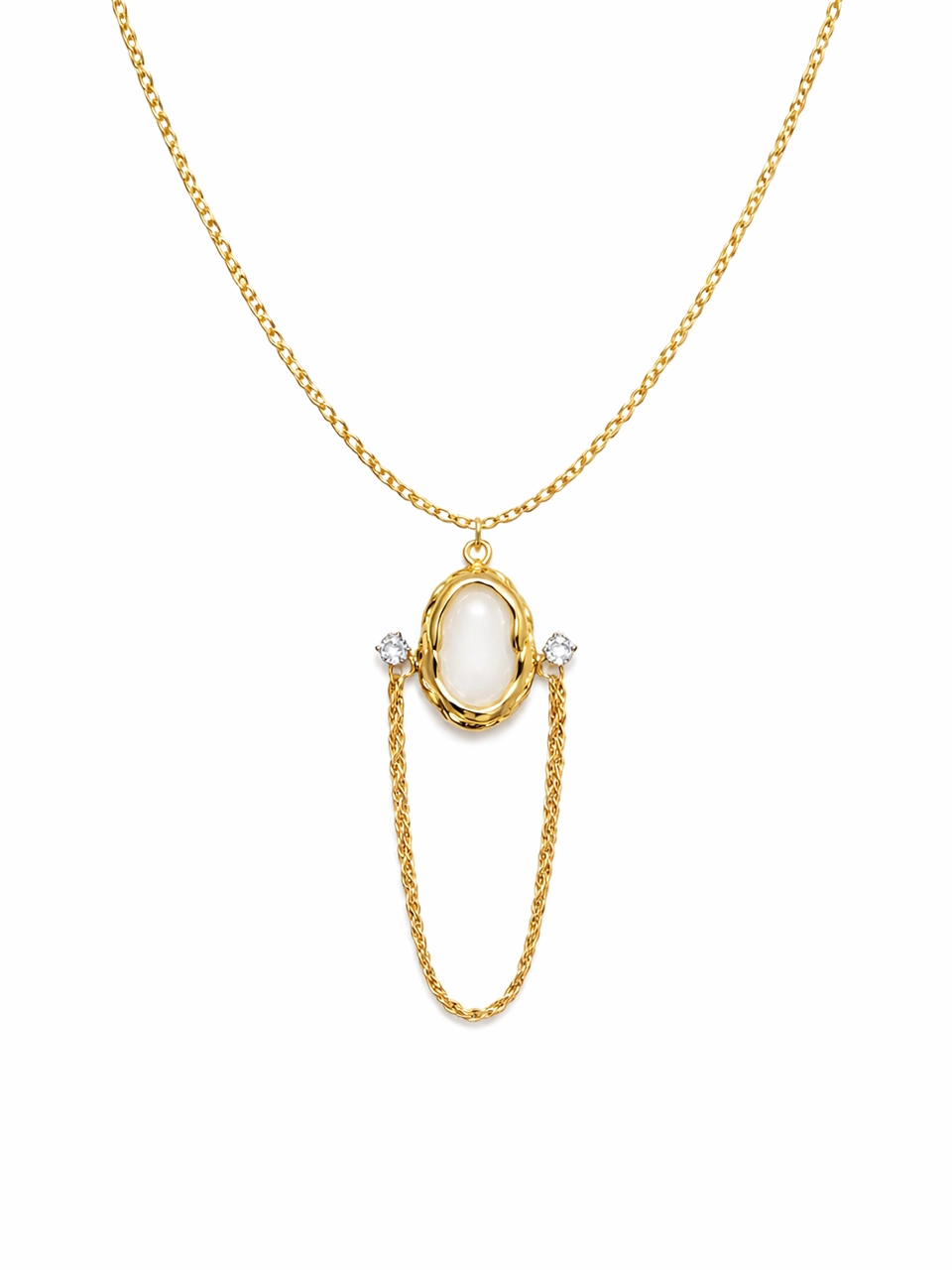 Pearl Drop Chain Pendant Necklace