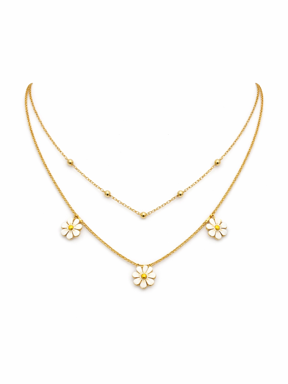Daisy Layered Gold Necklace
