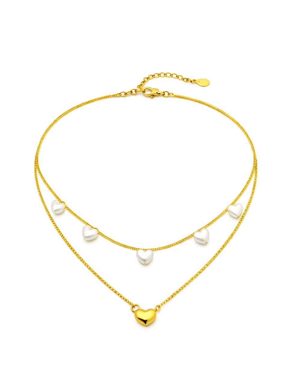 Heart Pearl Layered Necklace