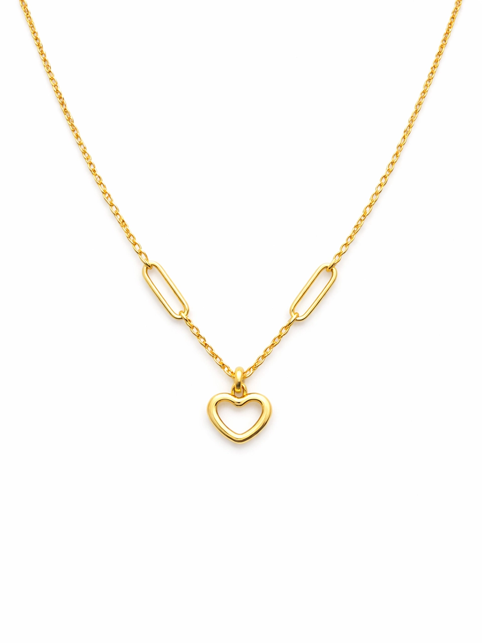 Minimal Link Heart Necklace