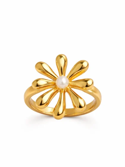 Pearl Petal Statement Ring