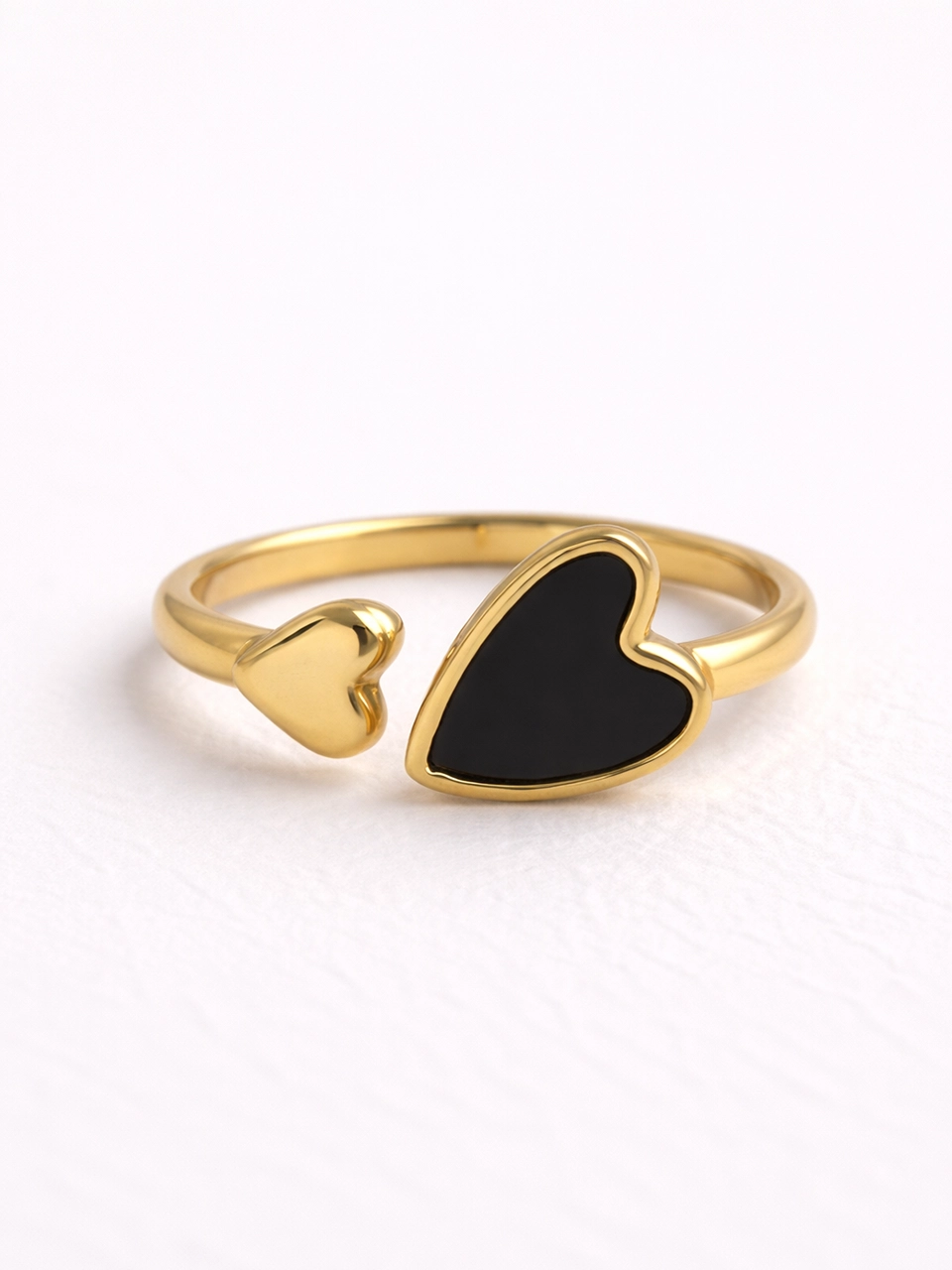 Black Heart Open Ring