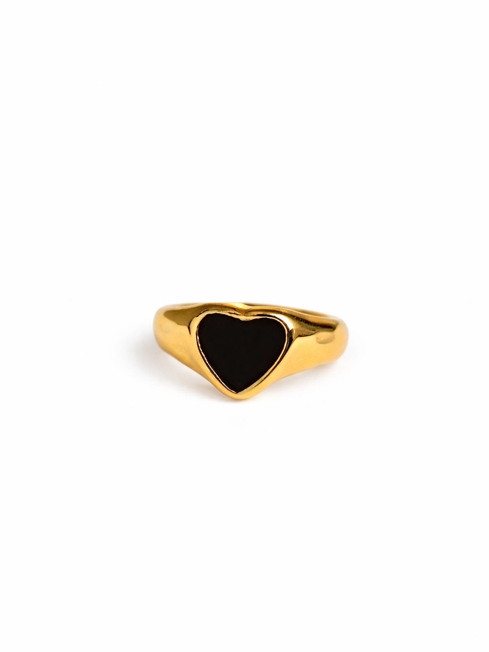 Black Heart Signet Ring
