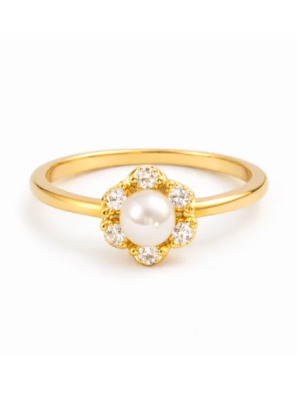 Pearl Bloom Halo Ring