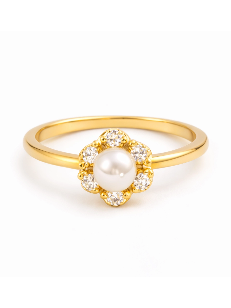 Pearl Bloom Halo Ring