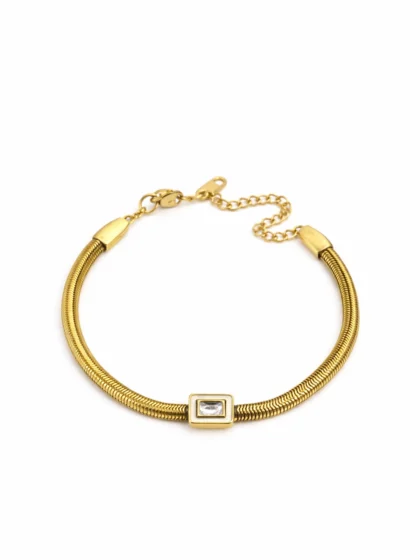 Minimal Crystal Snake Chain Bracelet