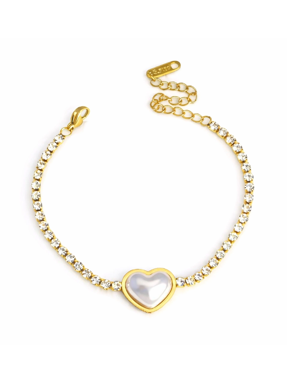 Heart Center Tennis Bracelet