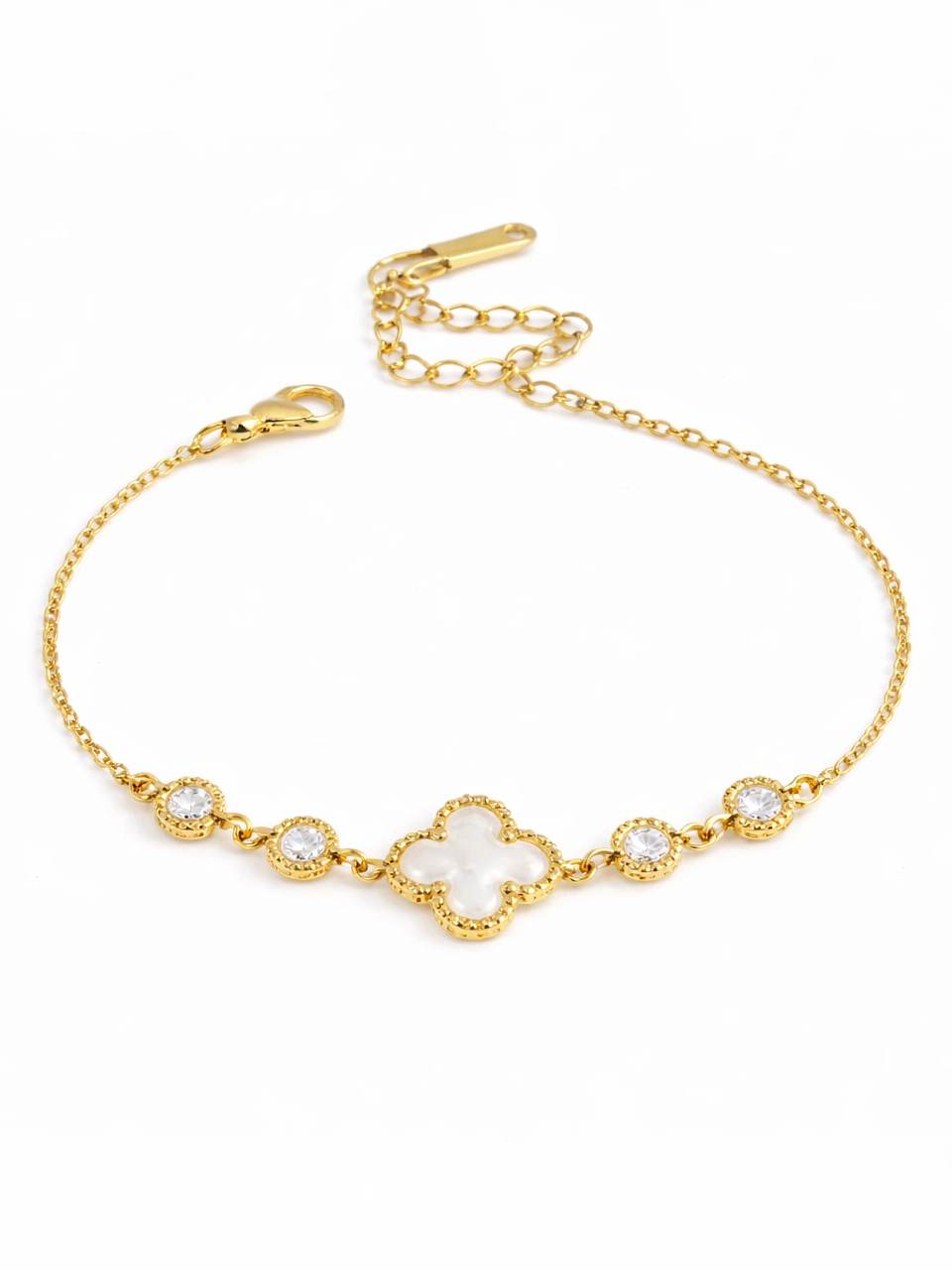 Minimal Clover Crystal Bracelet