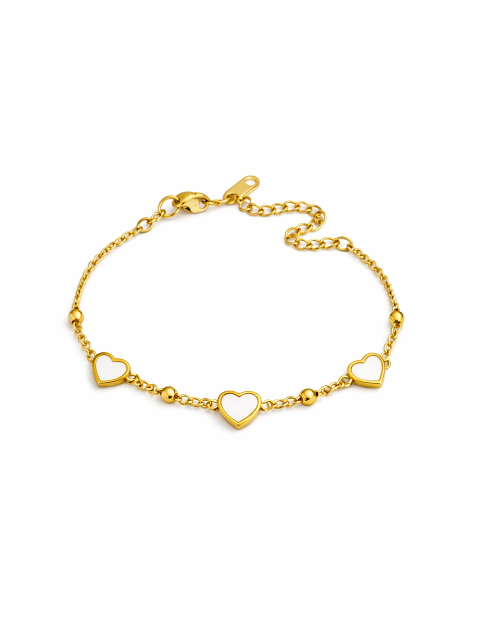 Minimal Double Chain Heart Bracelet