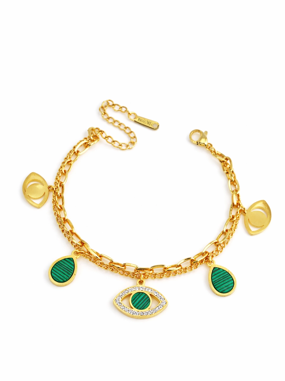 Layered Evil Eye Charm Bracelet