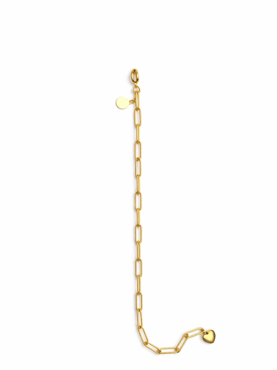 Paperclip Disc Charm Bracelet