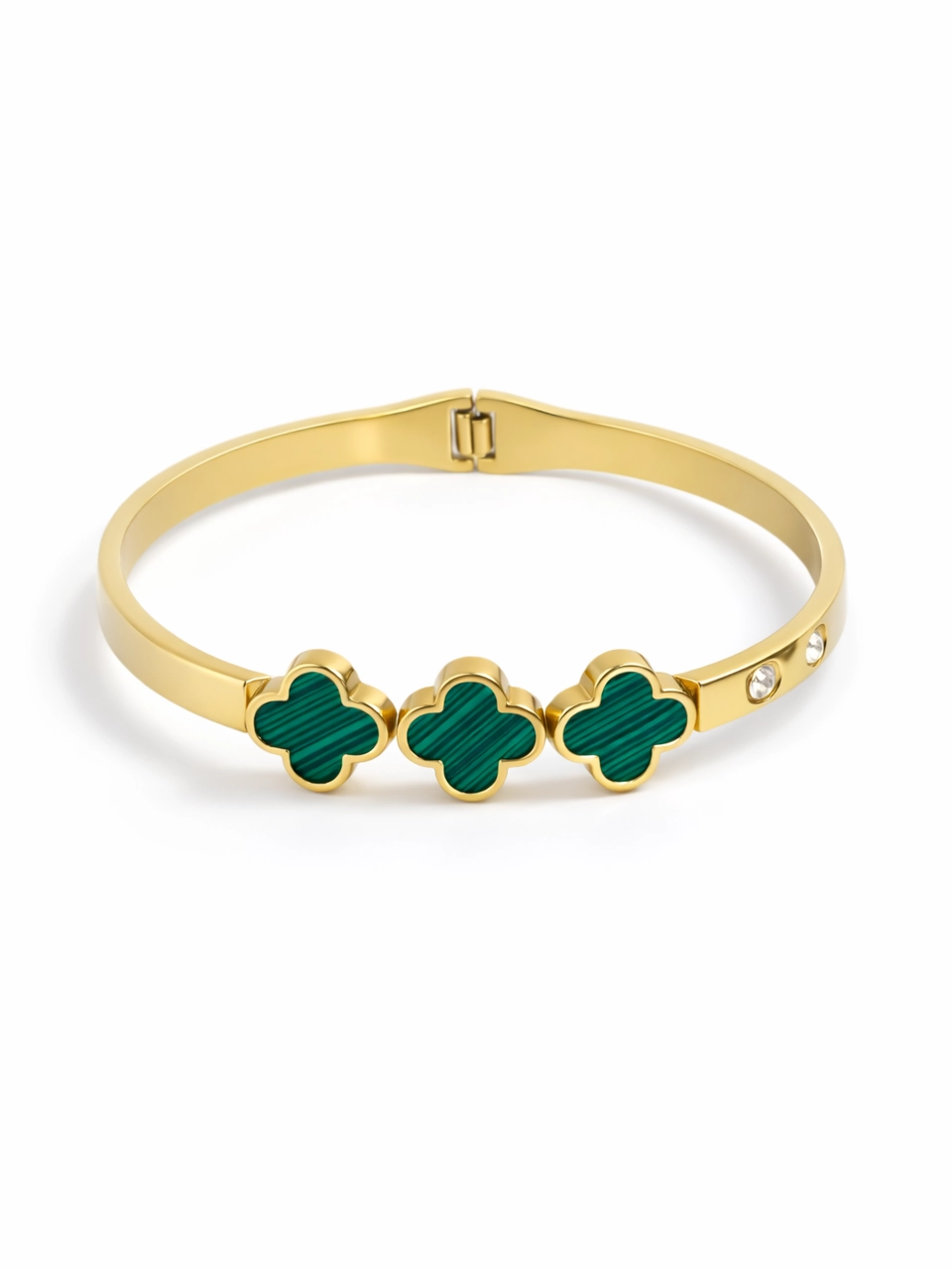 Green Clover Statement Bangle