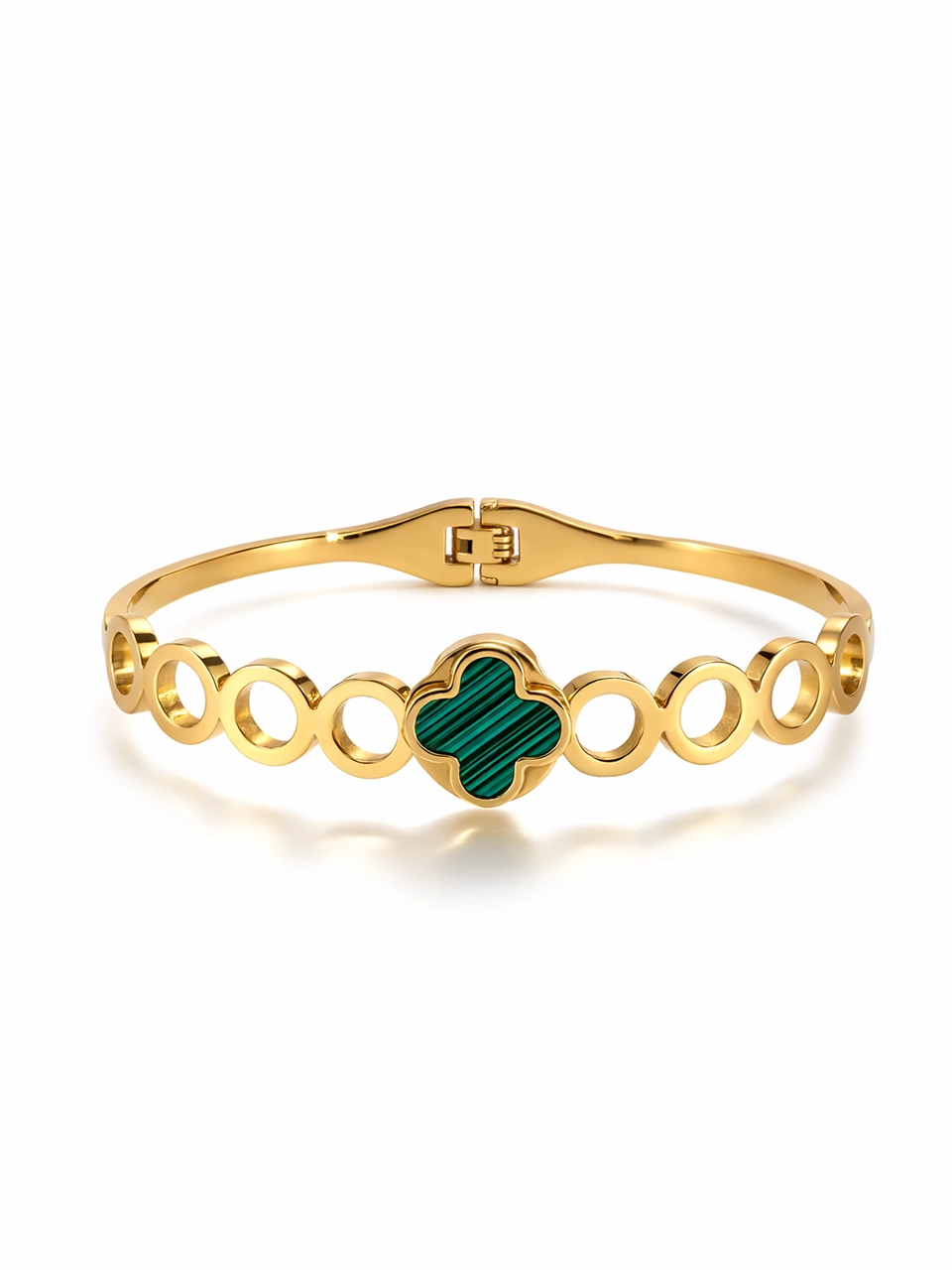 Green Clover Circle Link Bangle
