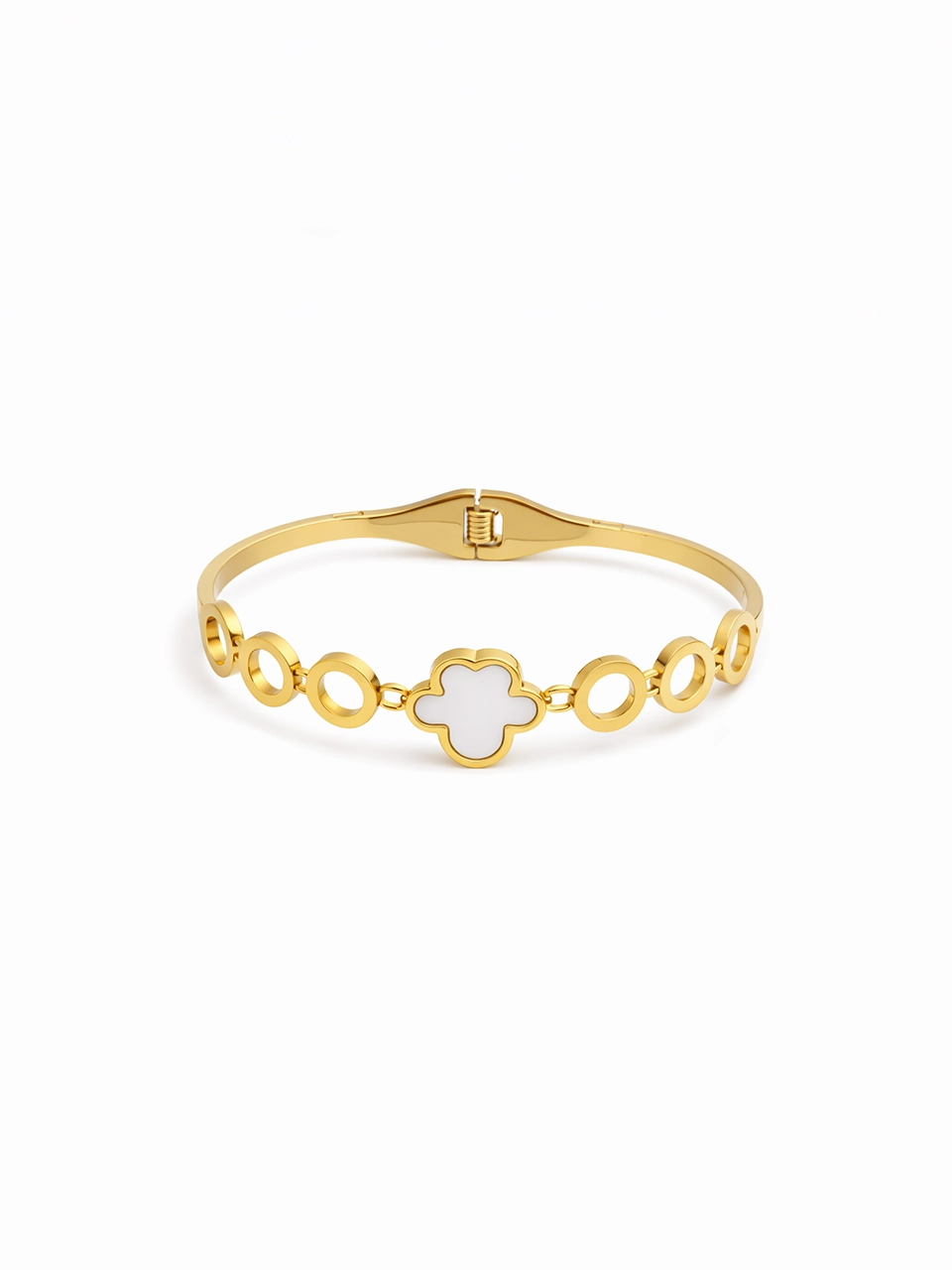White Clover Circle Link Bangle