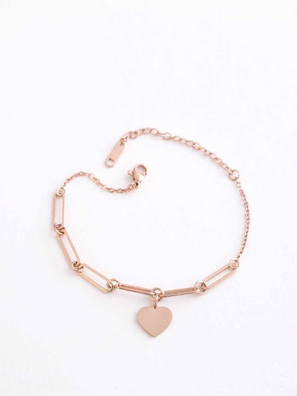 Paperclip Heart Charm Bracelet