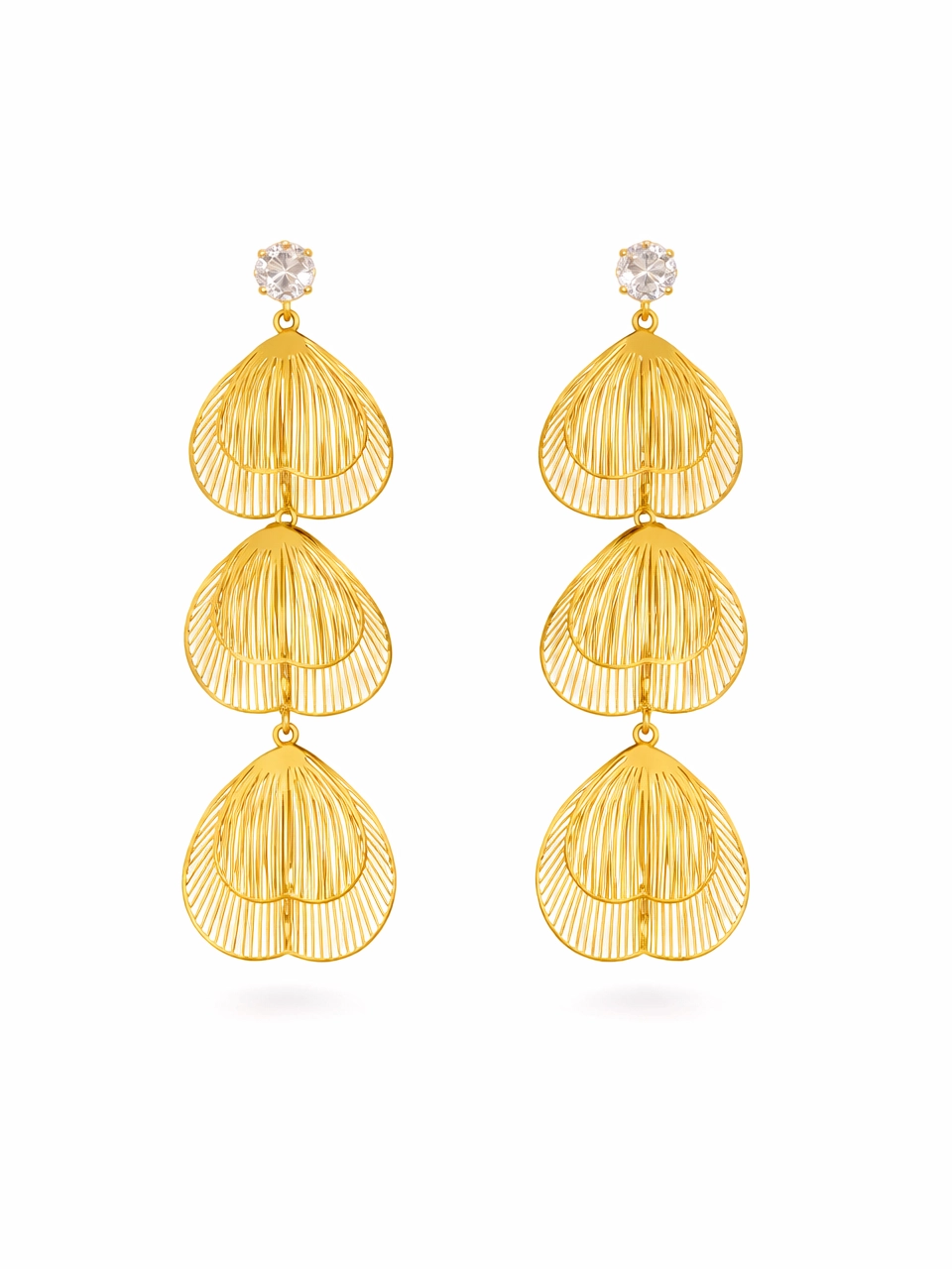 Layered Petal Statement Earrings