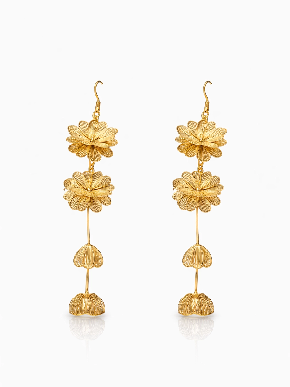 Cascading Floral Drop Earrings