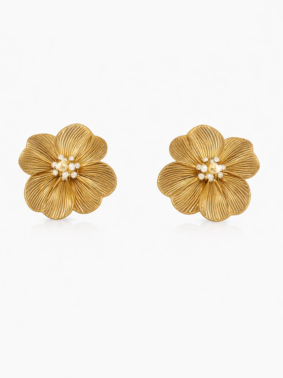 Floral Pearl Stud Earrings