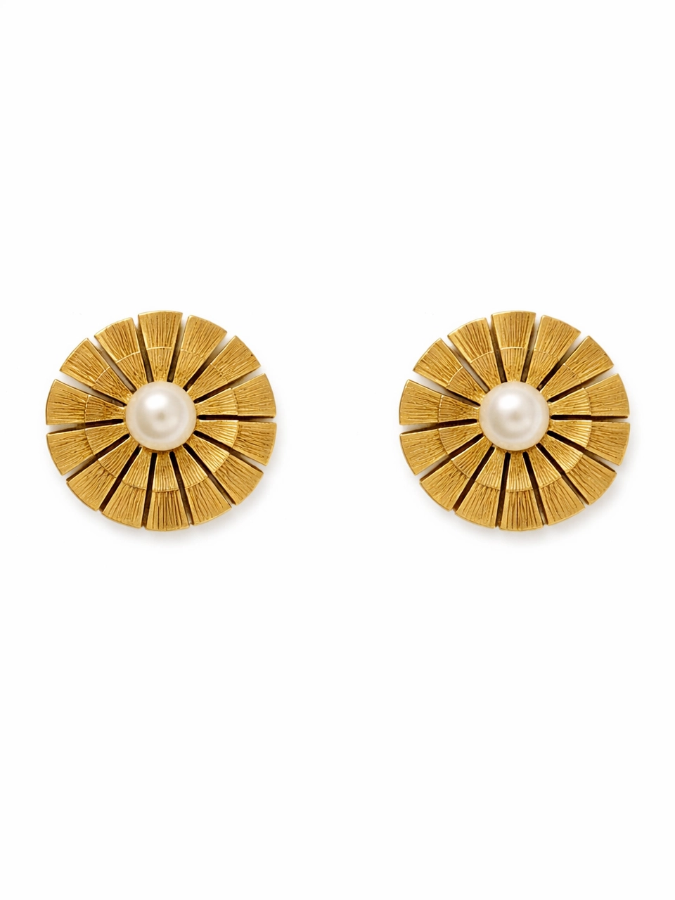 Sunburst Pearl Stud Earrings