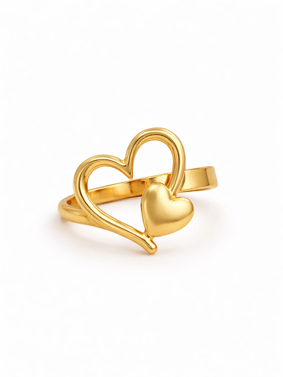 Double Heart Open Ring