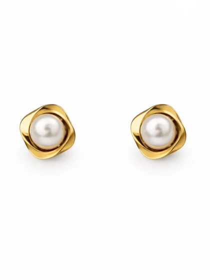 Framed Pearl Stud Earrings