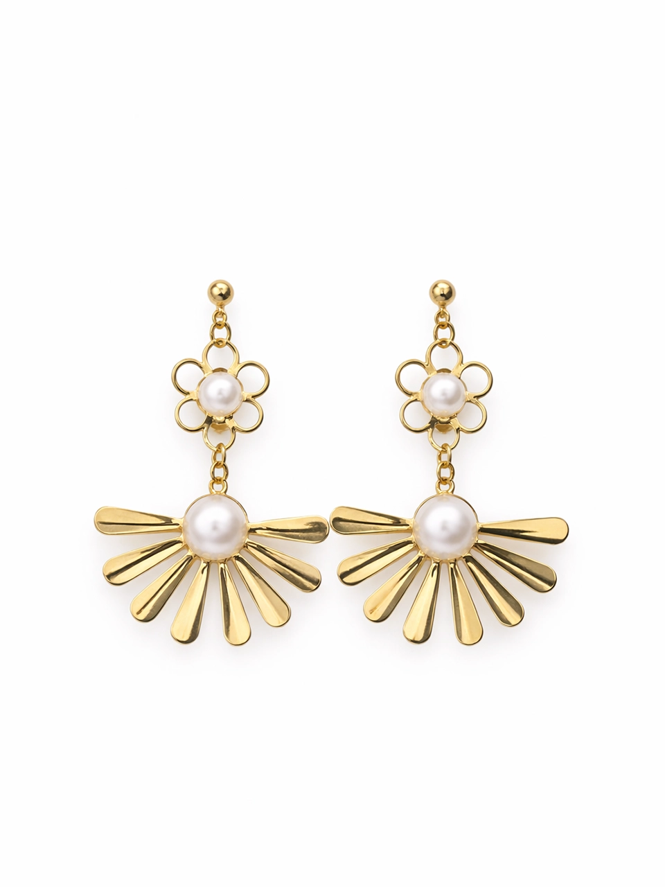 Floral Pearl Drop Earrings