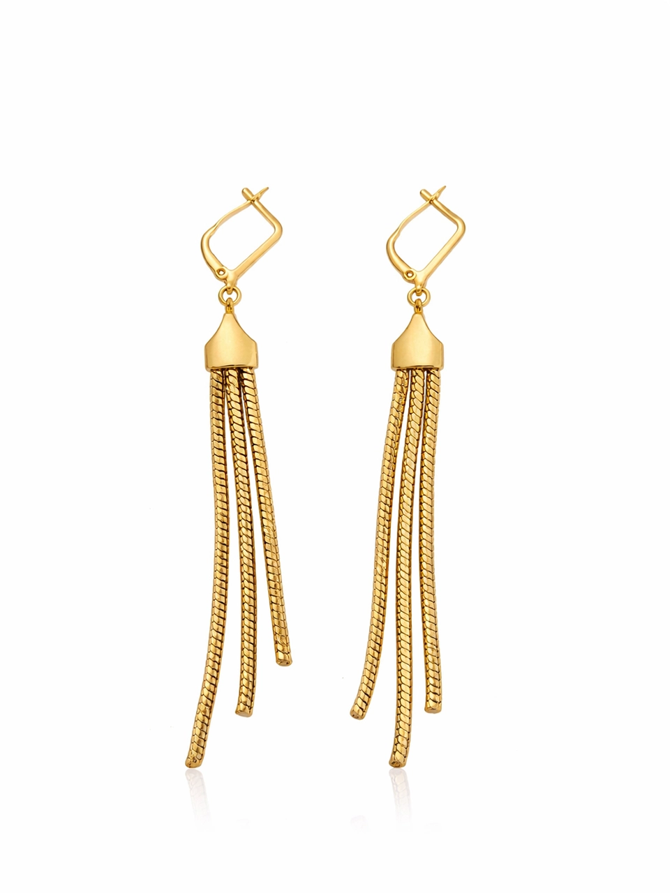 Gold Chain Tassel Drop Earrings