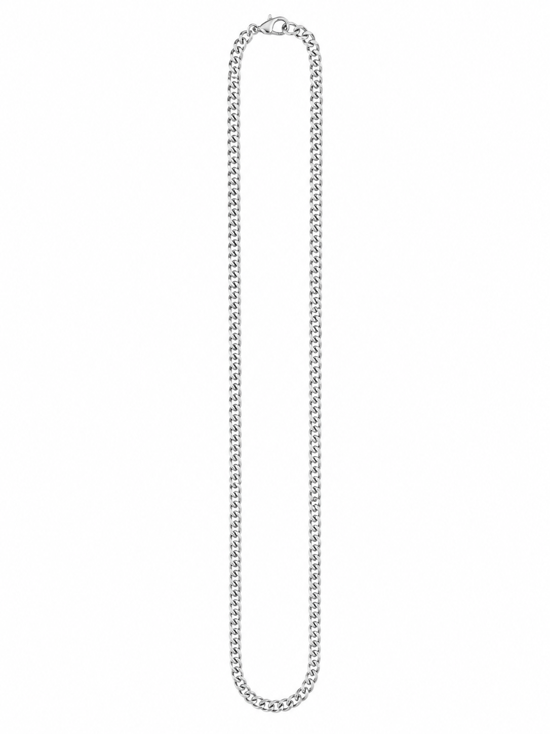 Classic Silver Cuban Chain Necklace